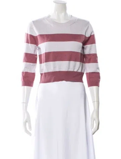 Pre-owned Dries Van Noten Striped Crew Neck Sweater In Pink
