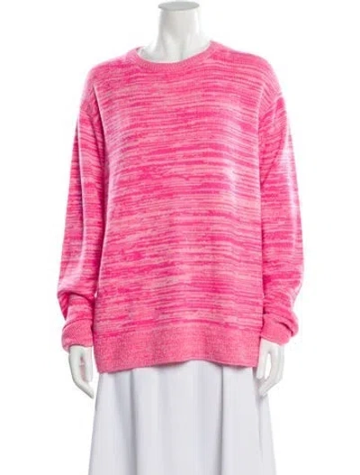 Pre-owned Dries Van Noten Striped Crew Neck Sweater In Pink