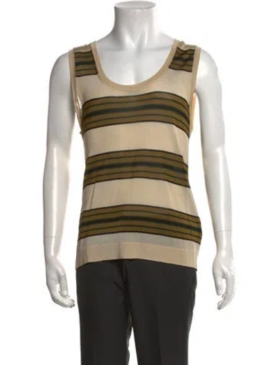 Pre-owned Dries Van Noten Striped Crew Neck T-shirt In Neutral