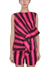 Shop Dries Van Noten Striped Cyvan Top In Pink