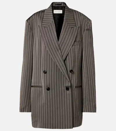 Dries Van Noten Striped Double-breasted Oversized Blazer In Multi