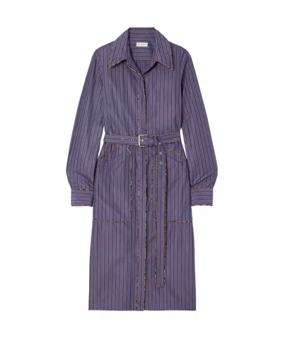 Dries Van Noten Striped Dress In Purple