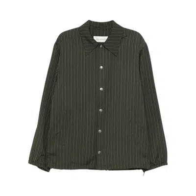 Pre-owned Dries Van Noten Striped Fluid Jacket 'dark Green' | Men's Size Xl