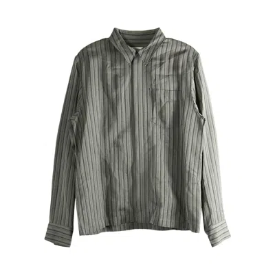 Pre-owned Dries Van Noten Striped Fluid Shirt 'grey' | Men's Size M In Gray