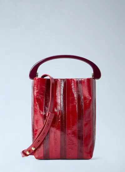 Dries Van Noten Striped Handle Handbag In Red