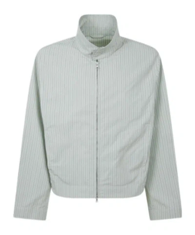 Dries Van Noten Striped Jacket In Gray