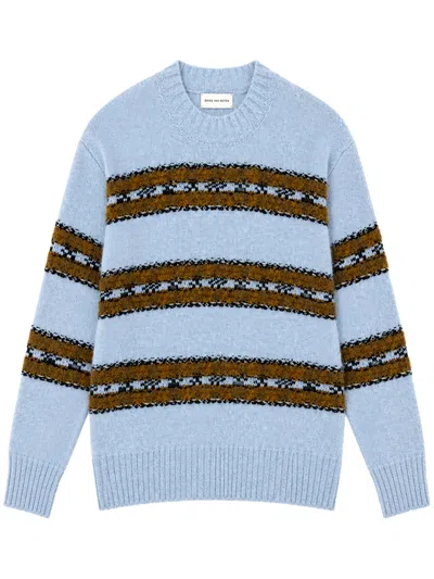 Dries Van Noten Striped Jacquard Knit Sweater In Multi