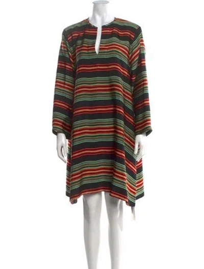 Pre-owned Dries Van Noten Striped Knee-length Dress In Multicolor