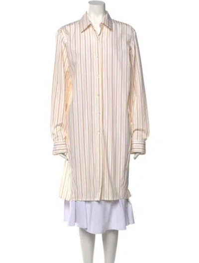 Pre-owned Dries Van Noten Striped Knee-length Dress In Yellow