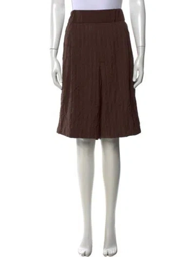 Pre-owned Dries Van Noten Striped Knee-length Shorts In Brown
