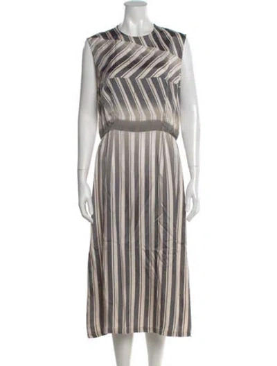 Pre-owned Dries Van Noten Striped Long Dress In Multi