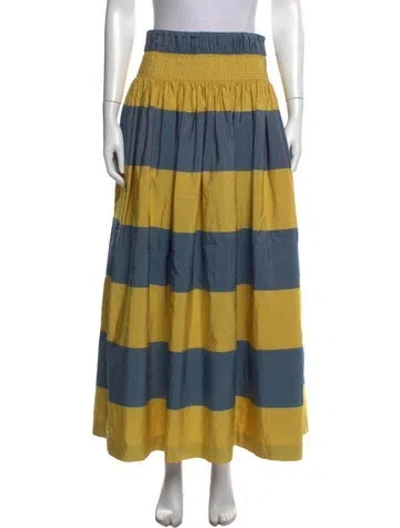 Pre-owned Dries Van Noten Striped Long Skirt In Blue