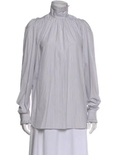 Pre-owned Dries Van Noten Striped Long Sleeve Button-up Top In Multi