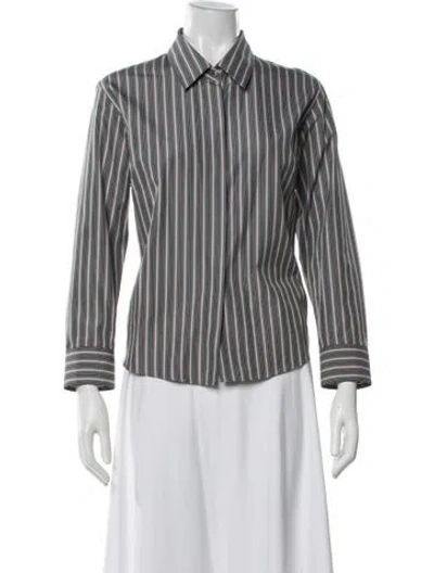 Pre-owned Dries Van Noten Striped Long Sleeve Button-up Top In Multi