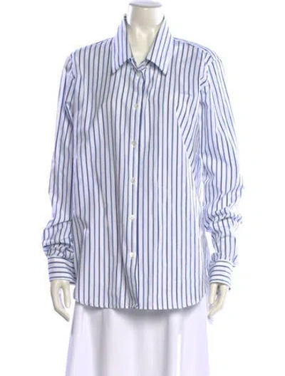 Pre-owned Dries Van Noten Striped Long Sleeve Dress Shirt In Multi