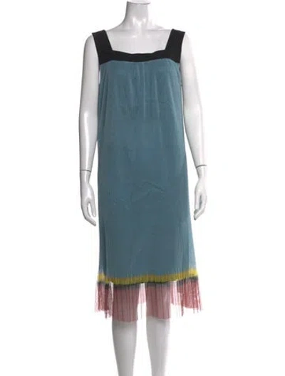 Pre-owned Dries Van Noten Striped Midi Length Dress In Blue