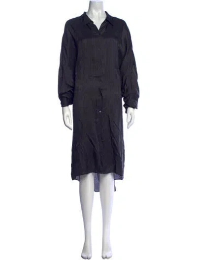 Pre-owned Dries Van Noten Striped Midi Length Dress In Blue
