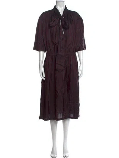 Pre-owned Dries Van Noten Striped Midi Length Dress In Multi