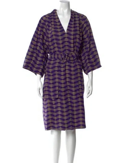 Pre-owned Dries Van Noten Striped Midi Length Dress In Purple