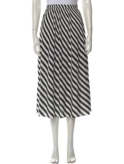 Pre-owned Dries Van Noten Striped Midi Length Skirt In Black
