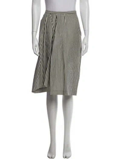 Pre-owned Dries Van Noten Striped Midi Length Skirt In Black