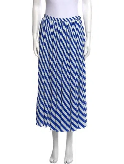 Pre-owned Dries Van Noten Striped Midi Length Skirt In Blue