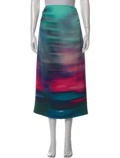 Pre-owned Dries Van Noten Striped Midi Length Skirt In Blue