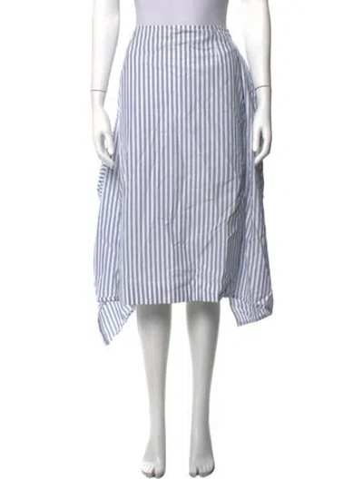 Pre-owned Dries Van Noten Striped Midi Length Skirt In Blue