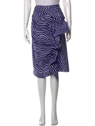 Pre-owned Dries Van Noten Striped Midi Length Skirt In Purple