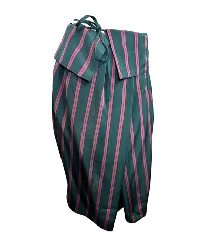 Dries Van Noten Striped Midi Skirt In Multi