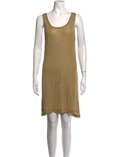 Pre-owned Dries Van Noten Striped Mini Dress In Brown