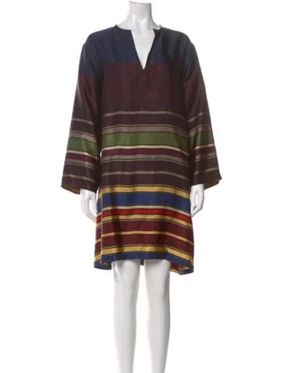 Pre-owned Dries Van Noten Striped Mini Dress In Multi