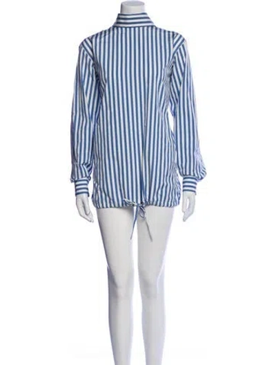 Pre-owned Dries Van Noten Striped Mini Dress In White