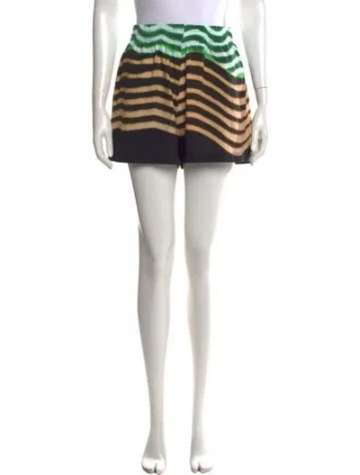 Pre-owned Dries Van Noten Striped Mini Shorts In Black