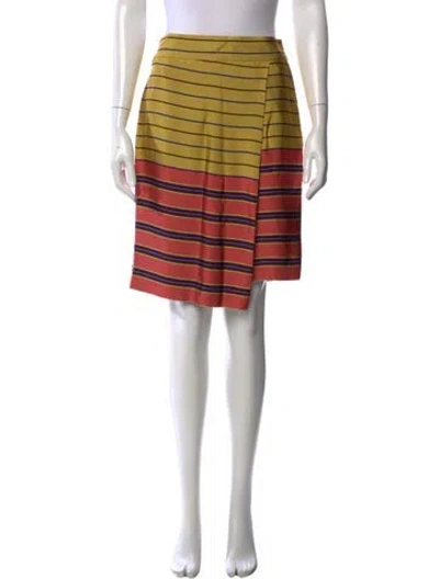 Pre-owned Dries Van Noten Striped Mini Skirt In Yellow