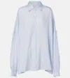 Dries Van Noten Striped Oversized Shirt In Blue