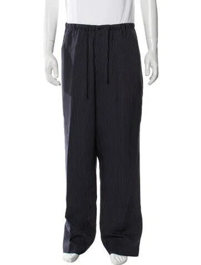 Pre-owned Dries Van Noten Striped Pants In Blue