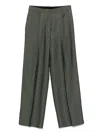 Dries Van Noten Striped Pants In Gray