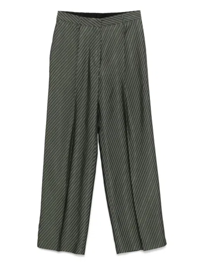 Dries Van Noten Striped Pants In Gray