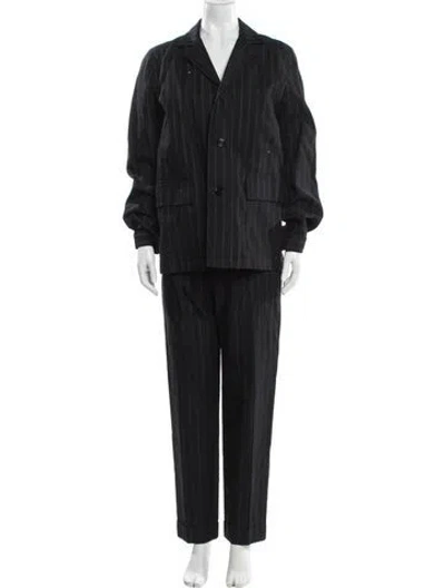 Pre-owned Dries Van Noten Striped Pantsuit In Black