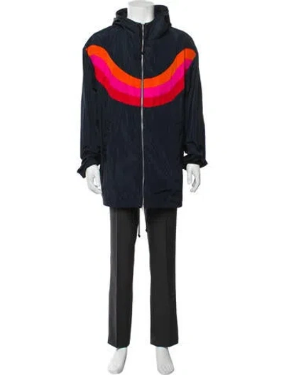 Pre-owned Dries Van Noten Striped Parka In Blue