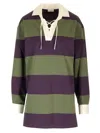 Dries Van Noten Oversized Tie-detailed Striped Cotton-blend Jersey Polo Shirt In Multicolor