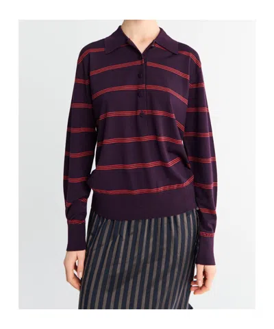 Dries Van Noten Striped Polo Shirt In Multi
