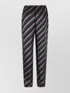 Dries Van Noten Striped Relaxed Fit Trousers With Elastic Waistband In Brown