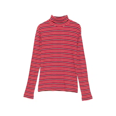 Dries Van Noten Striped Roll-neck Sweater In Red
