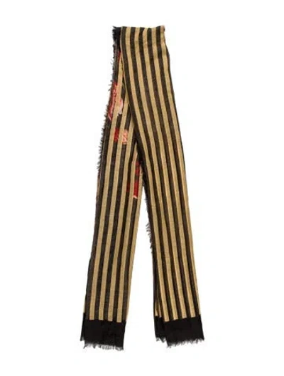 Pre-owned Dries Van Noten Striped Scarf In Blue/white