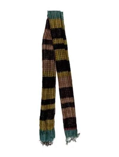 Pre-owned Dries Van Noten Striped Scarf In Brown