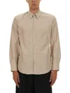 Dries Van Noten Striped Long Sleeve Shirt With Button-down Collar In Neutral
