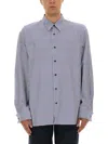Dries Van Noten Men Striped Shirt In Blue