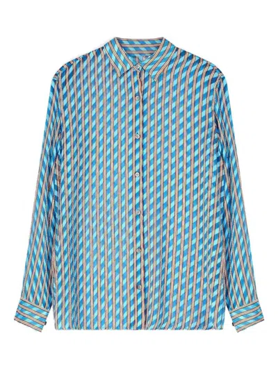 Dries Van Noten Women Striped Shirt In Blue
